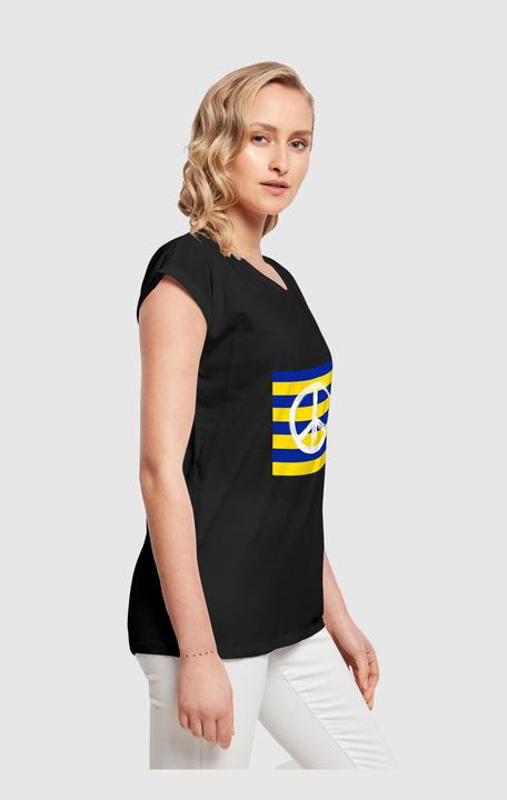 Produktbild Merchcode Ladies Peace - Stripe Peace Extended Shoulder Tee - 116703 (XL)