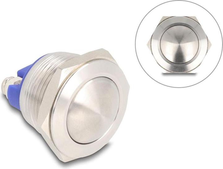 Produktbild Delock Drucktaster zum Einbau 19 mm 2 x Schraubklemme Taster gewölbt