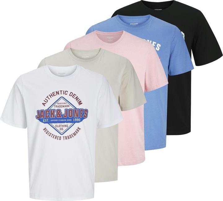 Actual product image Jack & Jones JACK&JONES - JJELOGO TEE SS O-NECK 2COL S25 5P MP PLS - Jongens - T-shirts (4XL)