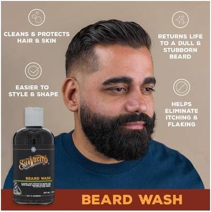 Actual product image Suavecito Beard Wash Cleansing and Styling Face Wash for Men 8oz