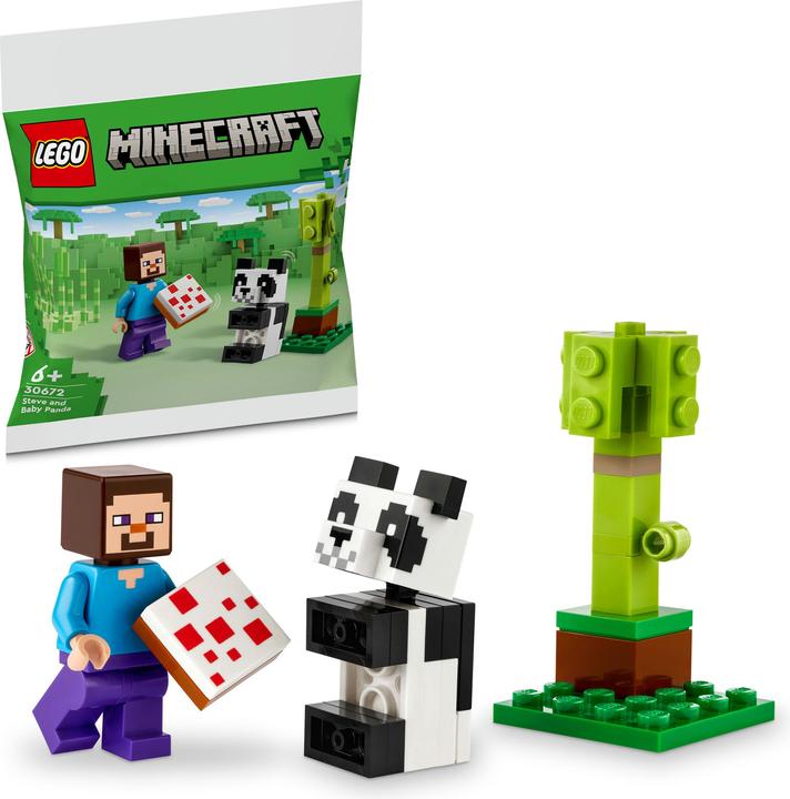 Image du produit Minecraft Steve avec bébé panda (30672, LEGO Minecraft)