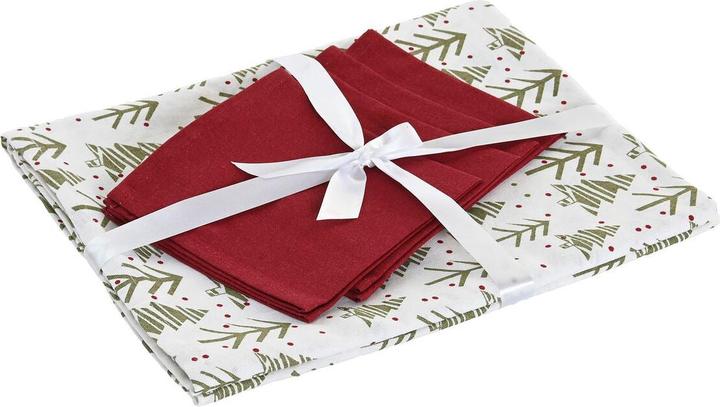 Esprit Fleckenabweisende geharzte Tischdecke Home Weiss grün Beige (5 Stücke)