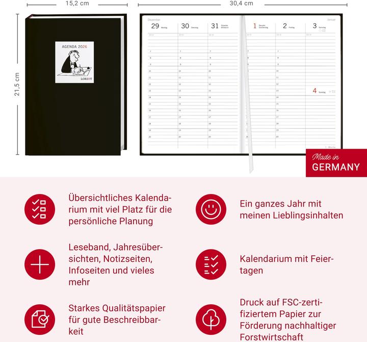 Actual product image Loriot Agenda A5 2026 (A5, German)