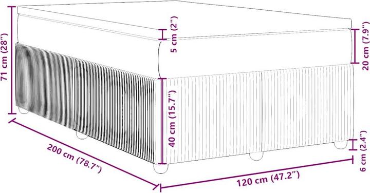 Actual product image vidaXL Boxspringbett (120 x 200 cm)