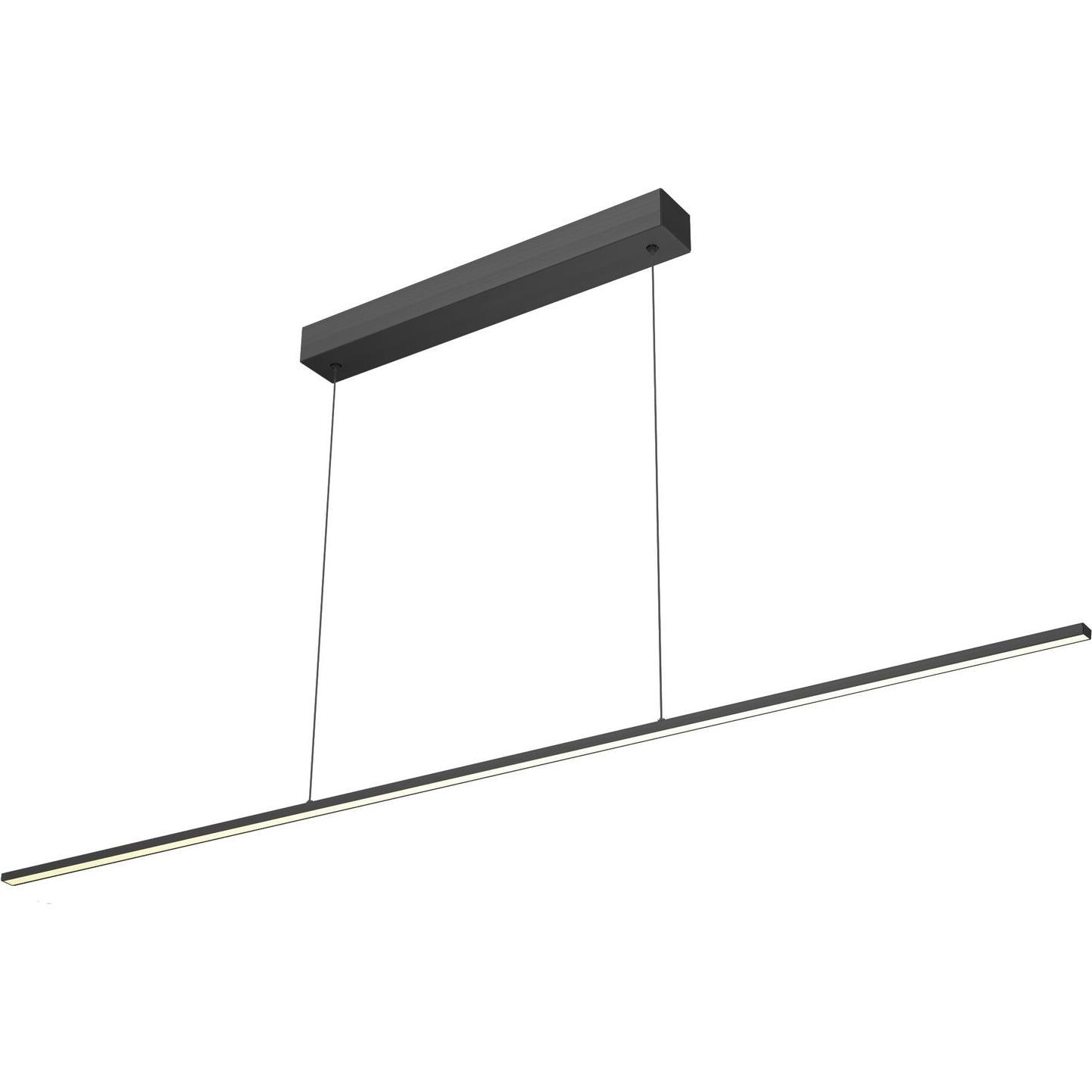 Wipo, Pendelleuchte, Hängeleuchte Xiro L 900mm LED Pendelleuchte 3000 K warmweiss Aluminium schwarz (1209 lm)