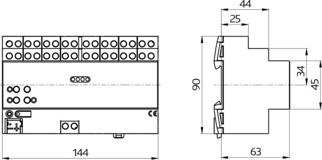 Produktbild BEG B.E.G. DIM4-230/UNI/250/H/K 90222 DIM4-230/UNI/250/H/KNX REG Rei DIM4230UNI250HK (Dimmaktor)