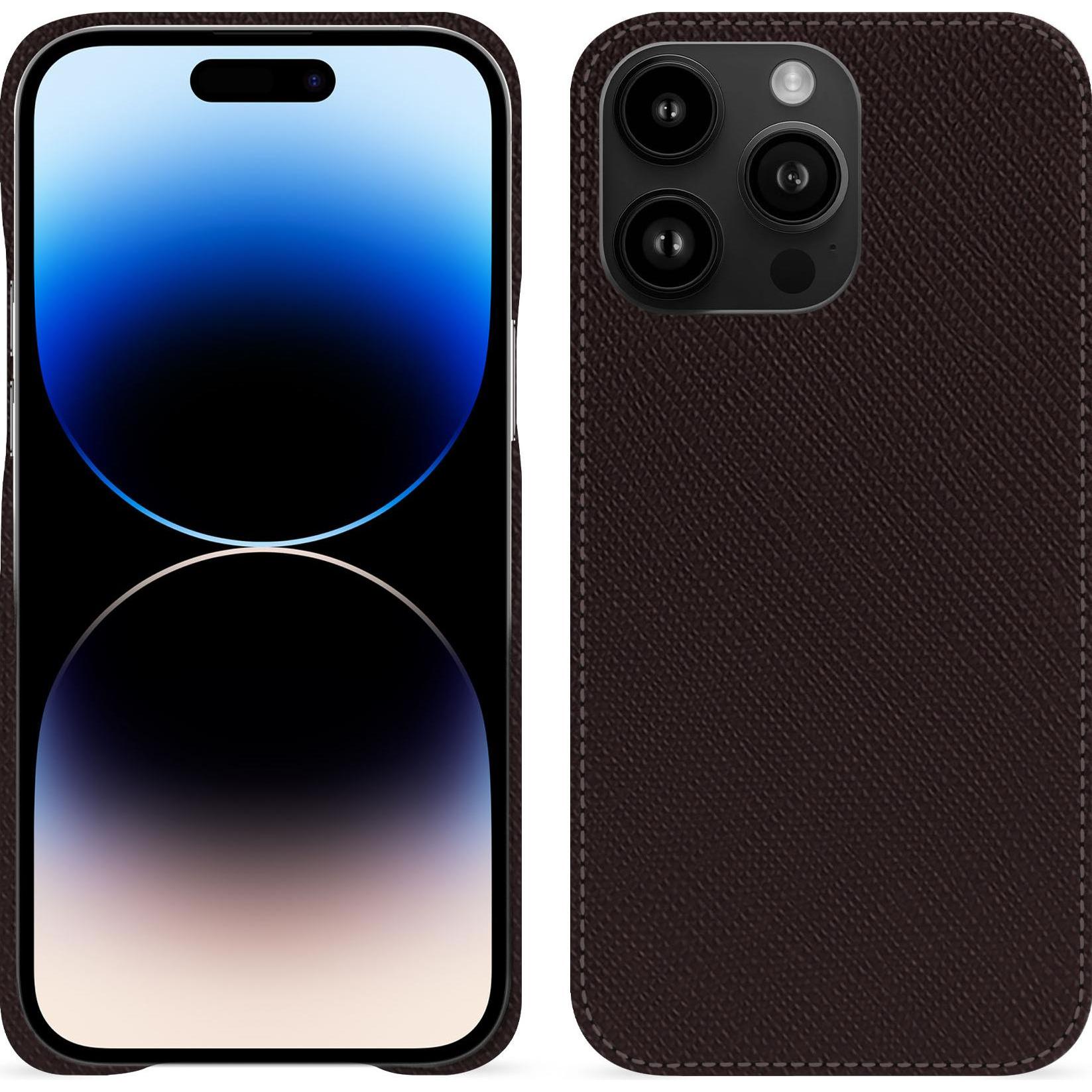 Noreve Lederschutzhülle (Apple iPhone 15 Pro Max), Smartphone Hülle, Braun