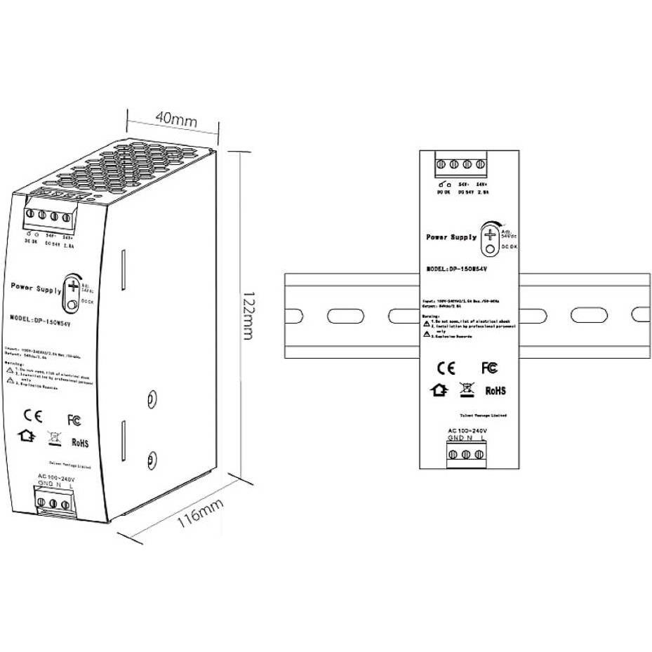 Thumbnail - edimax Netzteil /54V Industrielles DIN-Rail-Netzteil, Netzwerk Switch, Schwarz