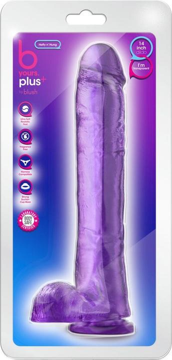 Actual product image Blush Novelties B Yours Plus - Realistic Clear Dildo 14 Inch Long 2.5 Inch Thick Dildo with Suction