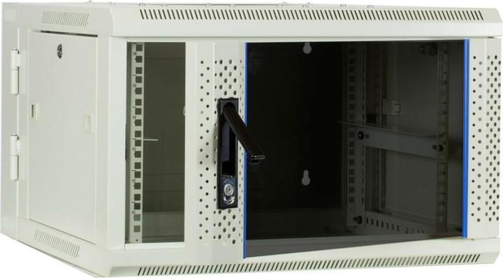 Produktbild Dsit 6 HE Serverschrank, wendbares Wandgehäuse mit Glastür, Weiss (BxTxH) 600 x 600 x 368mm (6 HE, 19 Zoll Rack)
