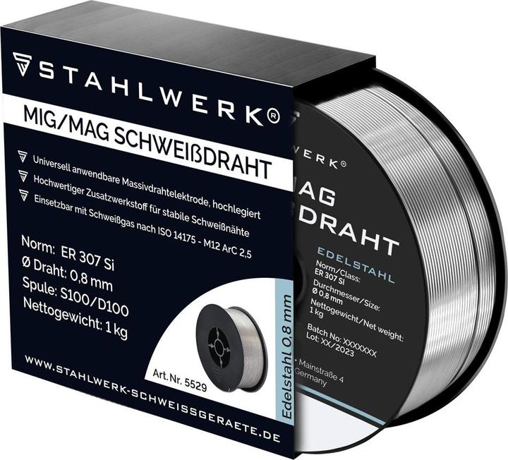 Immagine prodotto Stahlwerk Filo per saldatura MIG MAG in acciaio inox ER 307 Si 0,8 mm 1 kg bobina di filo