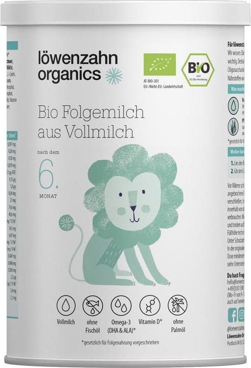 Image du produit Löwenzahn Organics Folgemilch Bio Folgemilch aus Vollmilch, 400 g (400 g, à partir de 6 m.)