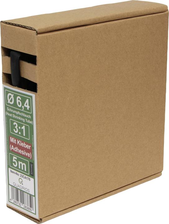 Actual product image Quadrios 23CA176 Heat shrink tubing with adhesive black Shrink ratio:3:1 5 m (5x)