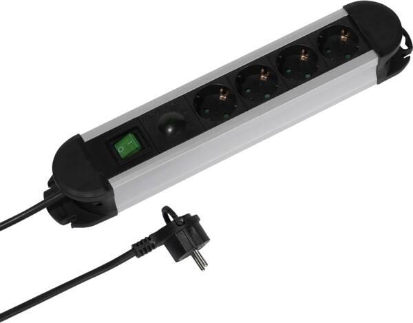 Produktbild Vivanco 4-fach Steckdosenleiste mit Schalter, Überspannungsschutz, 1,6m (4x, CEE 7/3, 1.60 m)