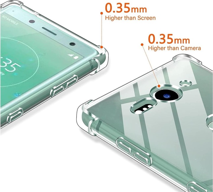 Produktbild Screenguard Sony Xperia XZ2 Compact Hülle Crystal Soft Airbag Bumper (Sony Xperia XZ2 Compact)