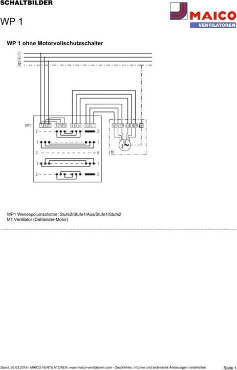 Actual product image Maico MAI WP 1 Reversing pole-changing switch