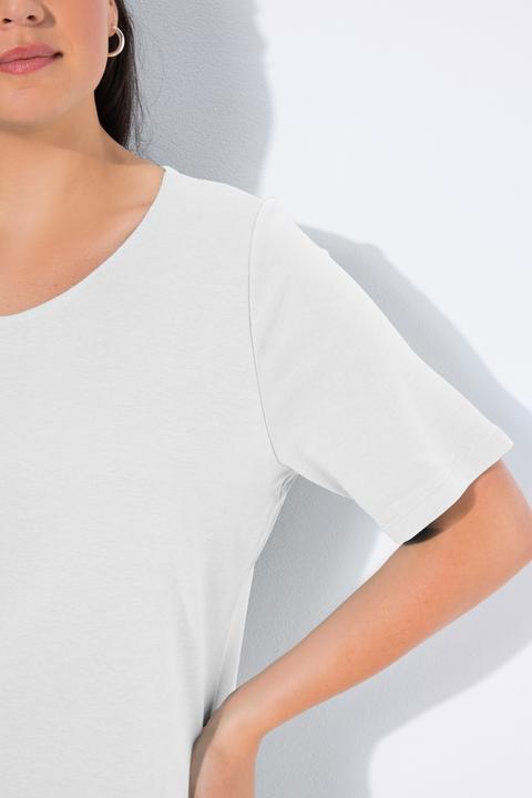 Immagine prodotto Ulla Popken Maglia aderente con davanti doppio, scollo a girocollo e mezze maniche (62)