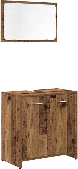 Produktbild vidaXL 3-tlg. Badmöbel-Set Altholz-Optik Holzwerkstoff Badmöbelset