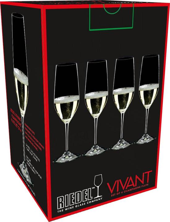 Produktbild Riedel Vivant champagneglas 224 ml kristalglas 4 stuks (0484/08) (29 cl, 4 Gläser, Sektgläser)