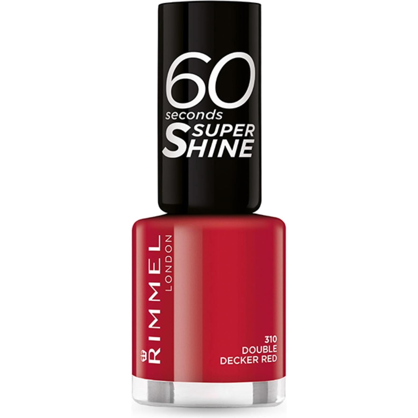 Rimmel London, Nagellack, 60 Seconds Super Shine (310 Double Decker Red, Farblack)