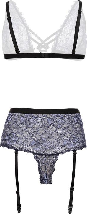 Produktbild Christine Le Duc BHSet mit offenem Schritt Queenie Schwarz/Lila (M)