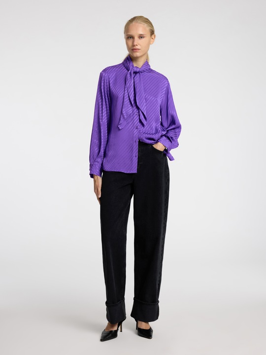 Actual product image Selected Femme Bow satin blouse (36)