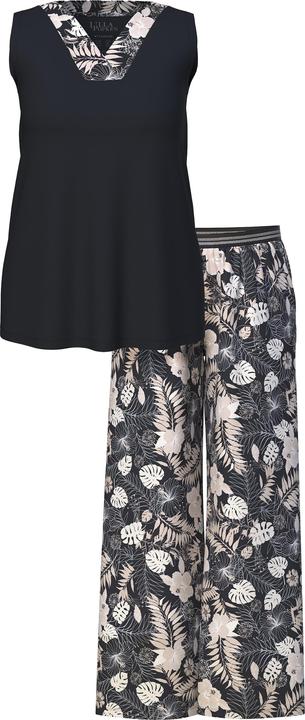 Produktbild Ulla Popken Pyjama, Blätter, V-Ausschnitt, ärmellos, Taschen (58)