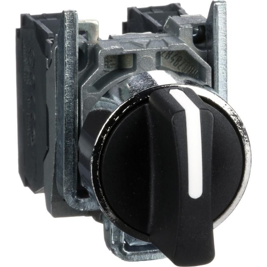 Schneider Electric Wahlschalter 22mm 2S, Taster + Schalter, Schwarz