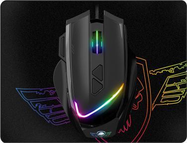 Actual product image Spirit Of Gamer Pro Series PelÄ- Å¾aidimams PRO-M3 RGB + Mouse Pad Juodas (Cable)