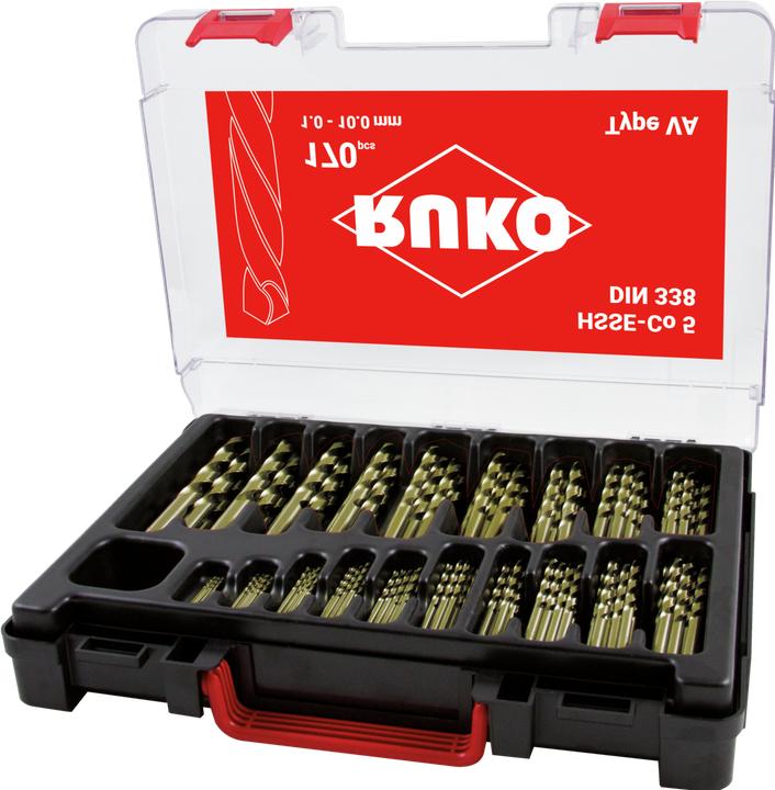 Productafbeelding Ruko Draaiboormagazijn DIN 338 type N 1-10 mm oplopend met 0,5 mm HSS-Co5 170 stuks (1,0-10 mm)