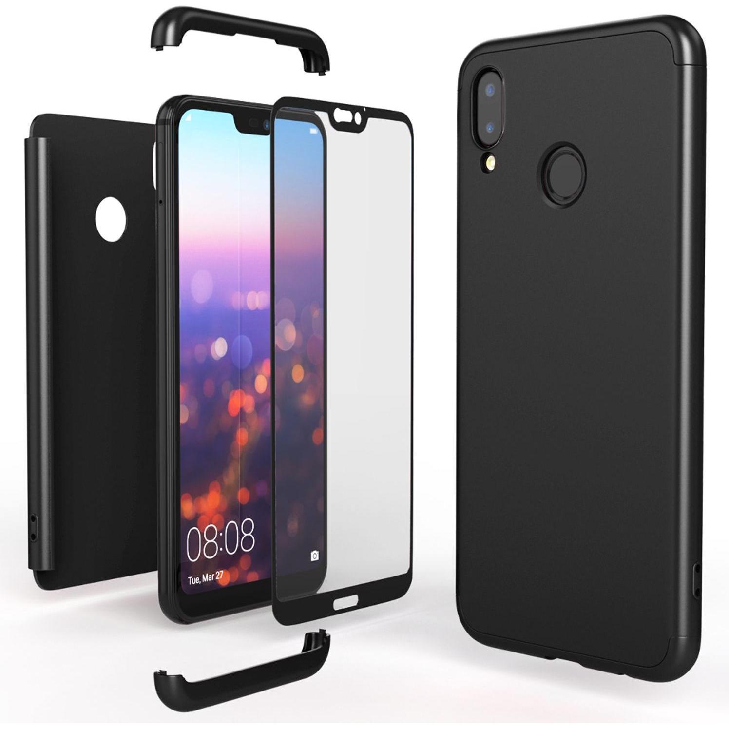 Nalia Rundum Handyhülle (Huawei P20 Lite), Smartphone Hülle, Schwarz