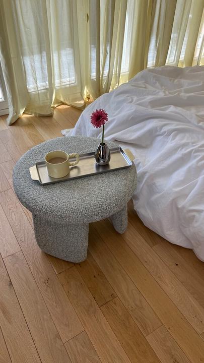 Image du produit Hübsch Rocco Pouffe Vert clair