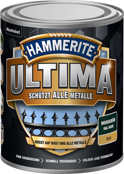 Hammerite Metal protection lacquer Ultima RAL 6005 moss green matt 750 ml (750 ml, Moss green)