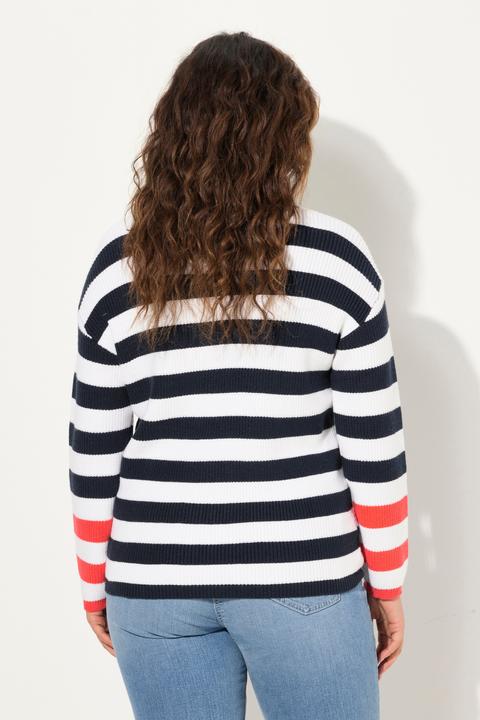 Produktbild Ulla Popken Pullover, Ringel, Rundhals, Langarm (56)