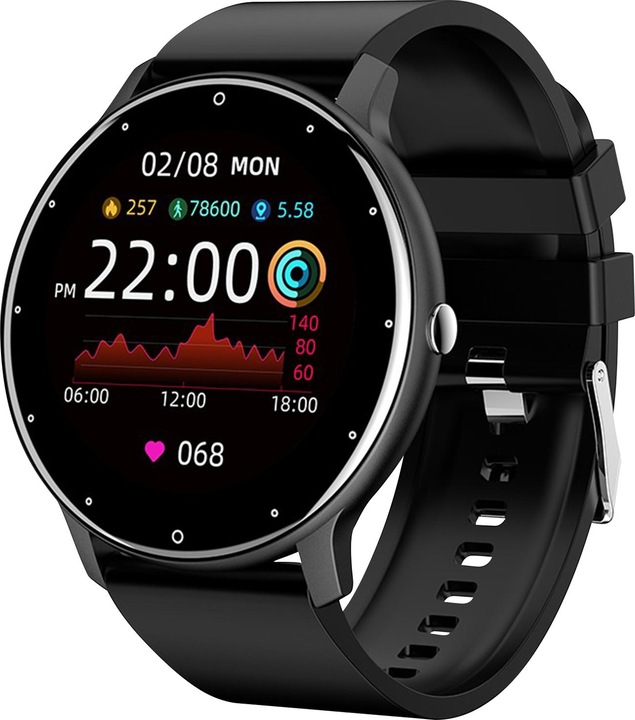Actual product image North Edge Smartwatch with activity tracker, silicone strap - Black (44.70 mm)