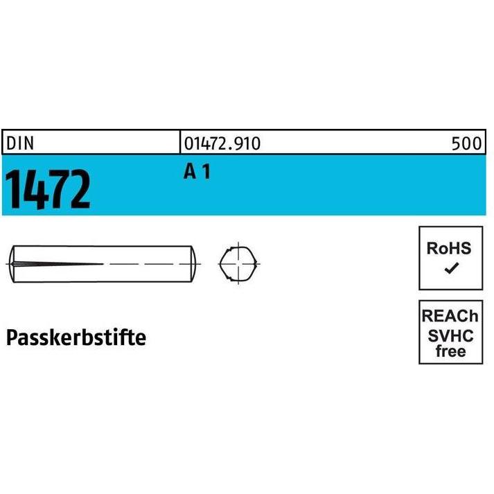 Zubehör Befestigungstechnik, Passkerbstift DIN 1472 8 x 45 A 1 DIN 1472