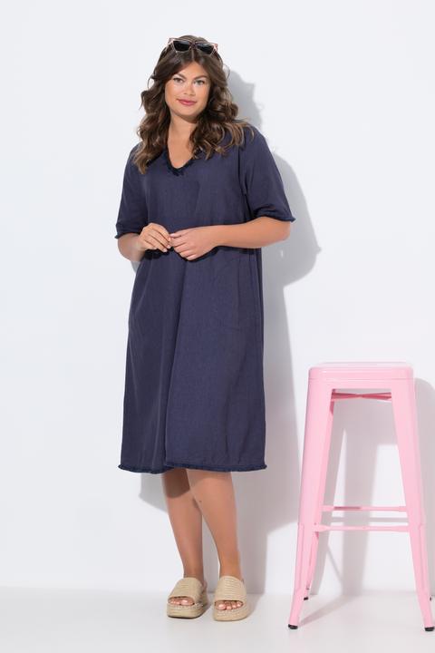Immagine prodotto Laurasøn Leinenkleid, V-Ausschnitt, 1/2 Arm (42)