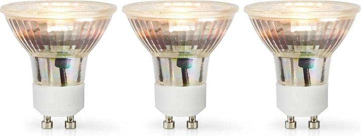 Image du produit Nedis LBGU10P163P3 Lampe LED GU10 Spot 4.5 W 345 lm 2700 K blanc chaud Nombre de lampes dans l'emballage (GU10, 4.50 W, 345 lm, 3 x, F)