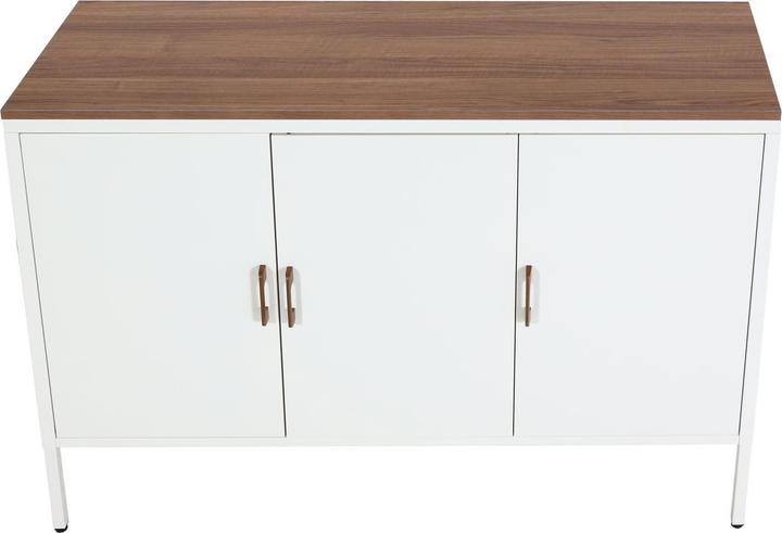 Image du produit Mendler Commode HWC-L84, 3 portes métal 90x120x40cm, mélaminé - blanc (90x120x40 cm)