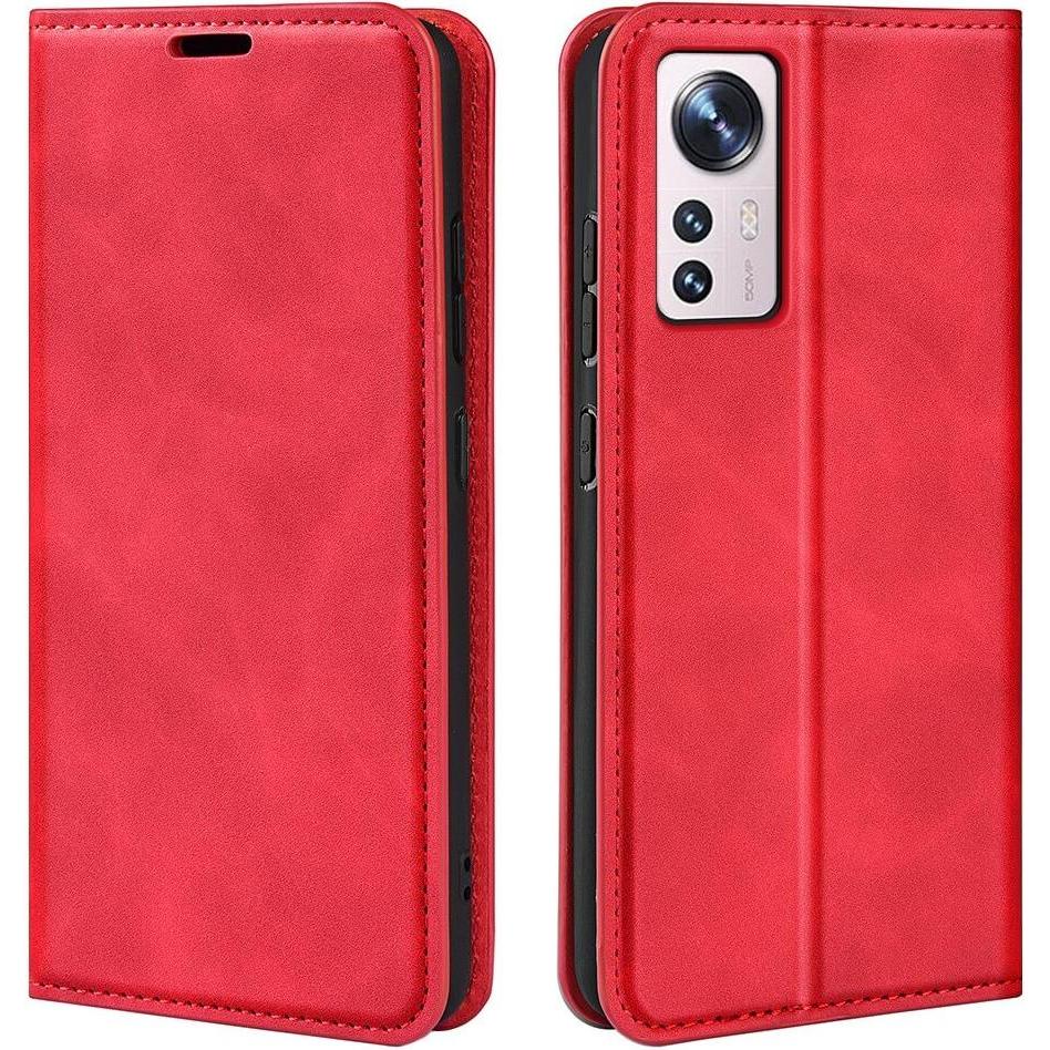 Cover-Discount Xiaomi 12 Lite - Stand Flip Case Hülle rot (Xiaomi 12 Lite), Smartphone Hülle, Rot