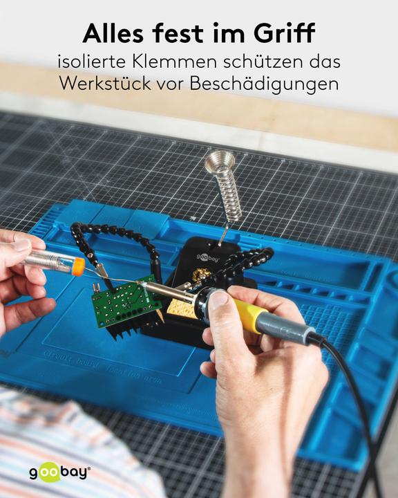 Produktbild Goobay Löthilfe mit Schwanenhals-Armen und Lötkolbenständer (Stütze/Hand)