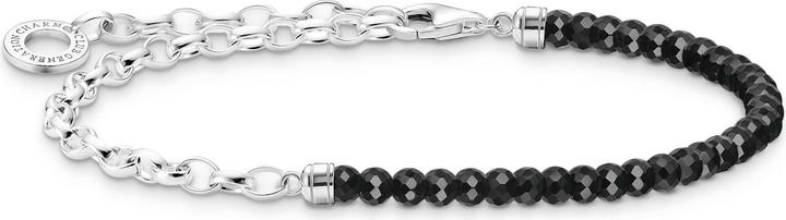 Image du produit Thomas Sabo Charm bracelet avec perles d'onyx noir et maillons en argent (17 cm, Argent 925)