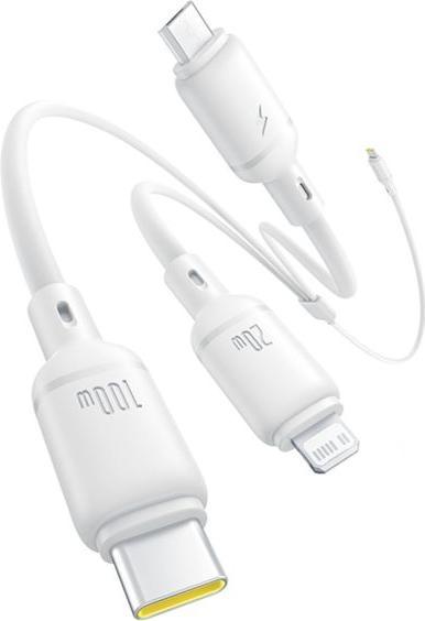 Actual product image Baseus Silky 3-in-1 USB-C 100W 1.5m, white (1.50 m, 100 W)