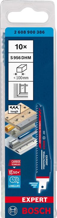 Produktbild Bosch Professional Zubehör EXPERT ‘Window Demolition’ S 956 DHM Säbelsägeblatt, 10 Stück