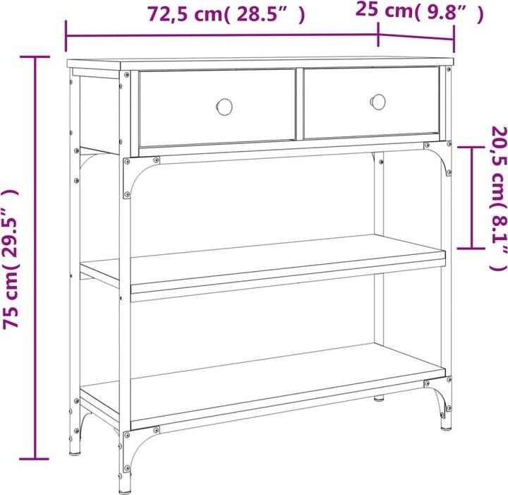 Actual product image vidaXL Ginelle (72.5 x 25 x 75 cm)