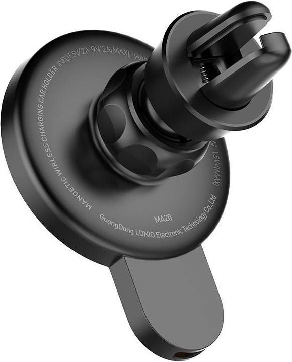 Actual product image Ldnio Car Mount,MA20 with inductive charger and metal ring (Black)