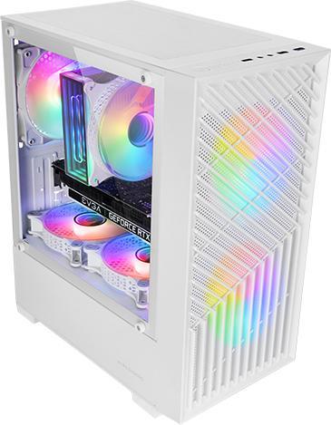 Productafbeelding Mars Gaming Boitier Mini Tour Micro Atx Mc-Vortex RGB Avec Panneau Vitré (Blanc) (mATX, Mini-ITX)