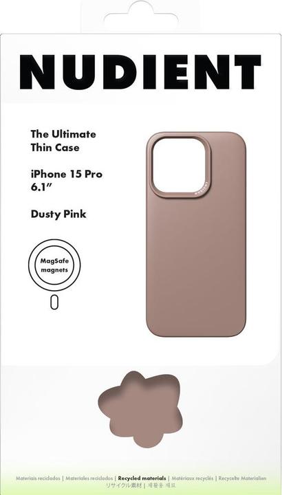 Productafbeelding Nudient Back Cover Thin Case Magsafe iPhone 15 Plus Stoffig Roze (Apple iPhone 15 Plus)