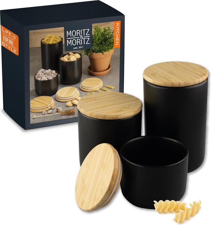 Actual product image Moritz & Moritz Storage Jar Set Black 400-900 ml (0.90 l)