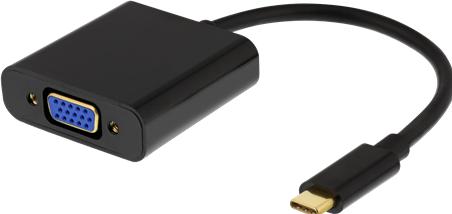 Produktbild Deltaco USBC-VGA6 USB graphics adapter pixels Black (10 cm)